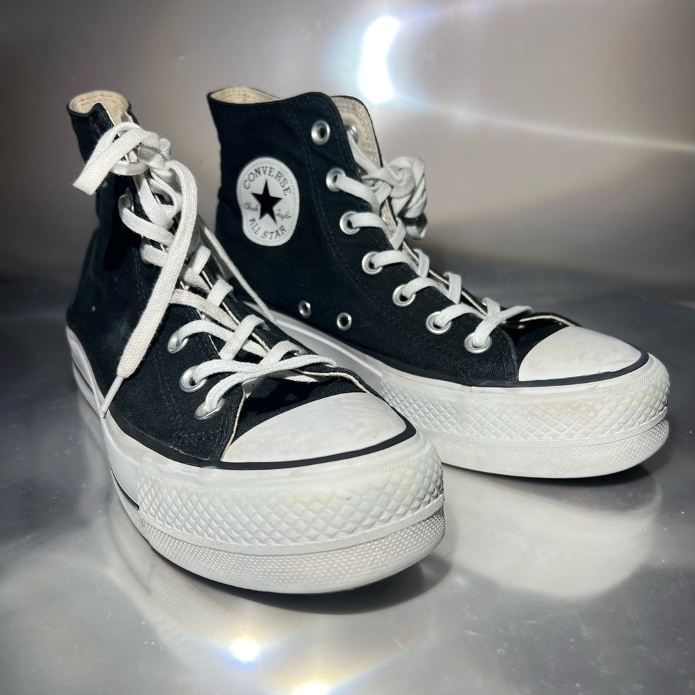 Converse Chuck Taylor All Star Lift High Black White. Size US 7. Used. No box.